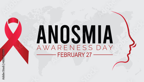 Vector illustration on the theme of Anosmia Awareness Day observed each year during February.banner, Holiday, poster, card and background design.