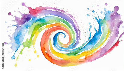 Colorful watercolor splashes on white background