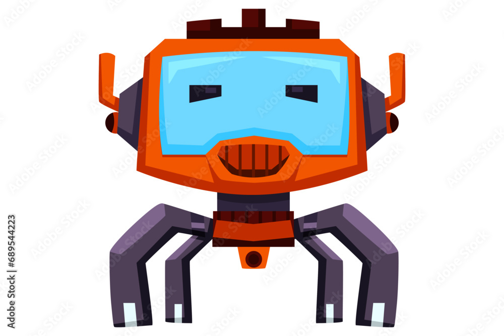 Cute Robot Character Design Illustration