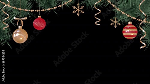 Christmas frame with Christmas decorations photo