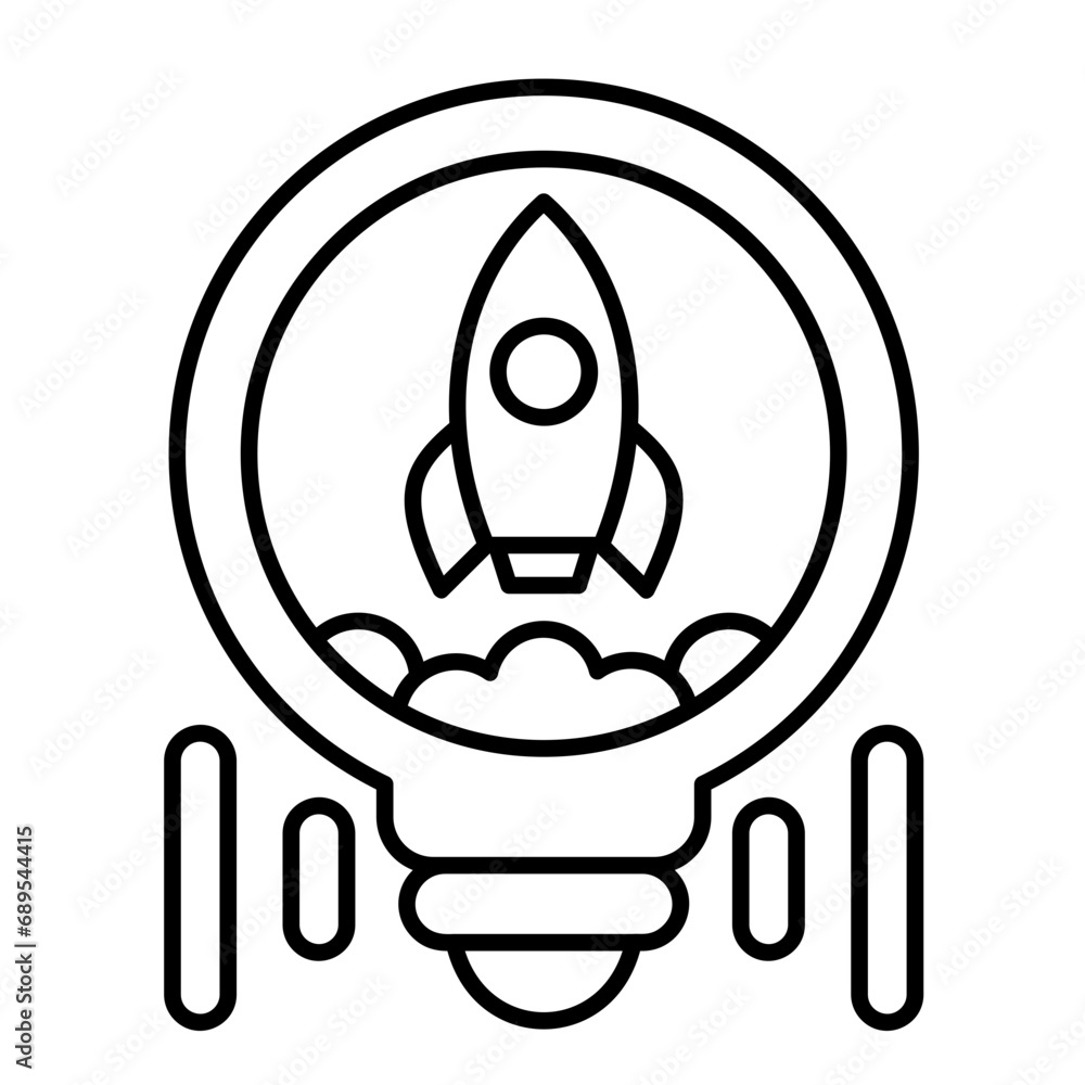 Rocket vector icon on line Rocket vector icon on line