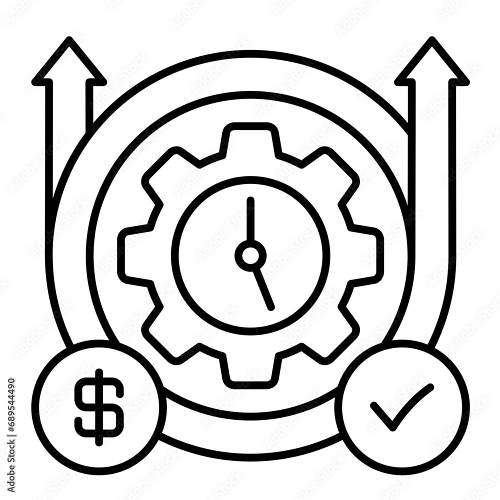 Efficiency vector icon on line Efficiency vector icon on line