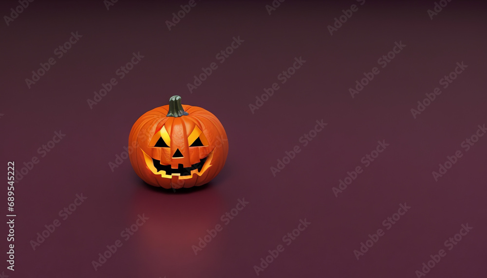 halloween pumpkin with purple background and copy space for words. halloween pumpkin with purple background and copy space for words.