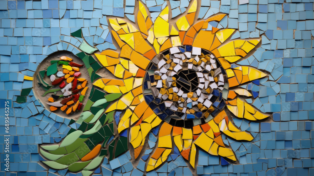 Sunflower from mosaic