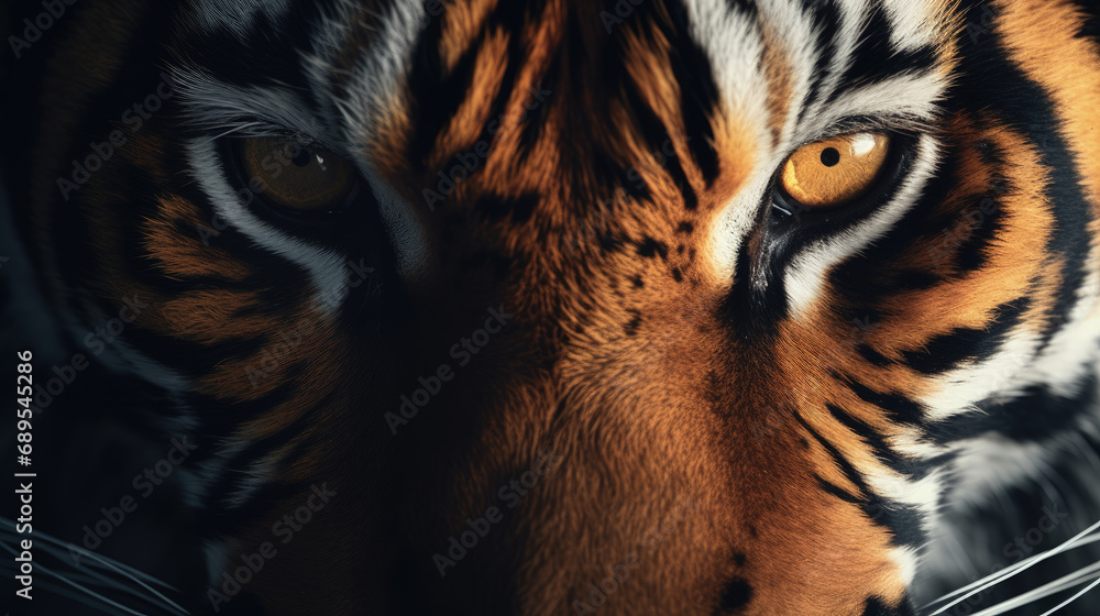 Close up of a tiger’s face