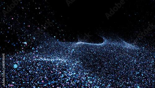 Abstract cosmic background made of blue dust