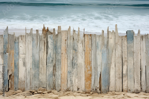 wooden fence on the beach, old wood texture, old wooden wall, old wooden fence, Vintage wood background.
