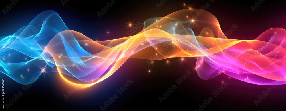Vibrant Colorful Abstract Waves in Dynamic Flow Design