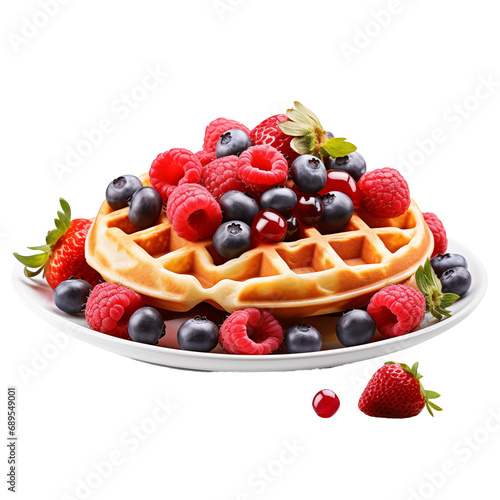  photo waffles with raspberry and blueberry