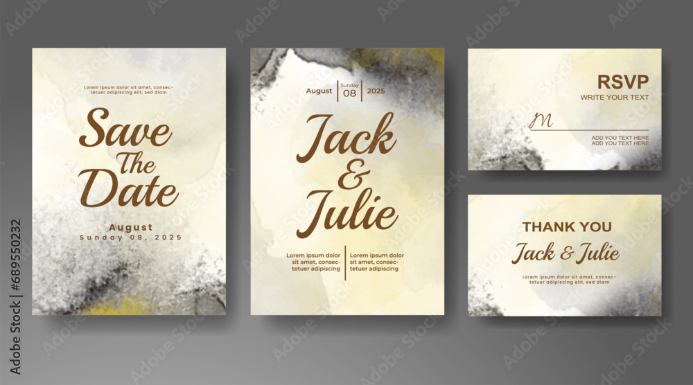 Wedding invitation with abstract watercolor background Wedding invitation with abstract watercolor background