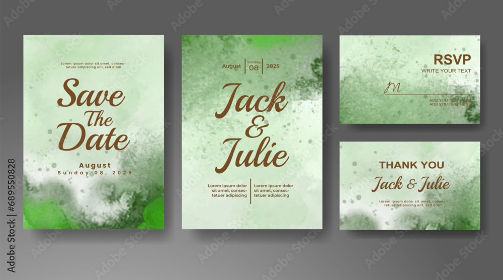 Wedding invitation with abstract watercolor background Wedding invitation with abstract watercolor background