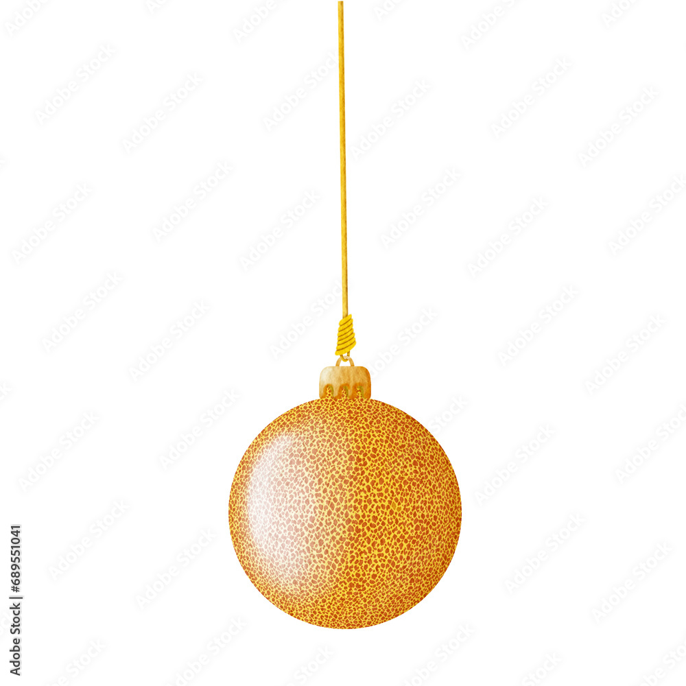 Gold christmas ball watercolor.
Gold christmas ball watercolor.
