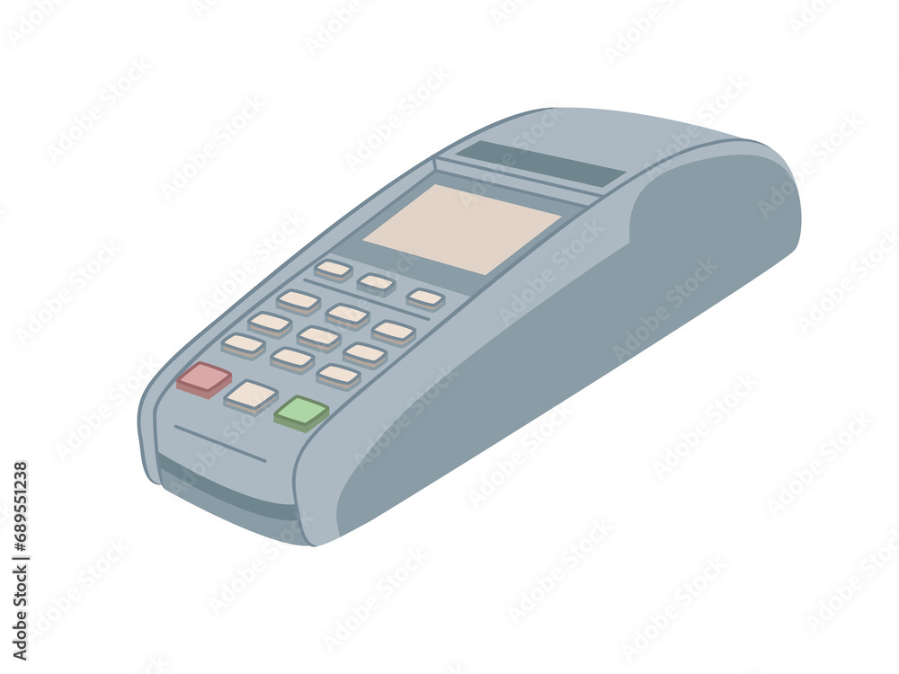 Payment terminal in modern flat style. Illustration on transparent background Payment terminal in modern flat style. Illustration on transparent background
