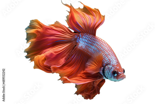 beautiful colorful betta fish isolated transparent background. generative ai © LivroomStudio