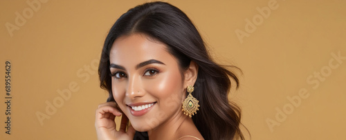 Beautiful Moroccan good woman nice fashion half body eye contact