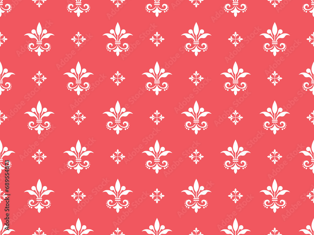 Flower geometric pattern. Seamless vector background. Pink and white ornament Flower geometric pattern. Seamless vector background. Pink and white ornament