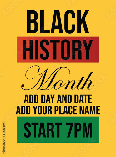 Black History month celebration poster flyer social media post design