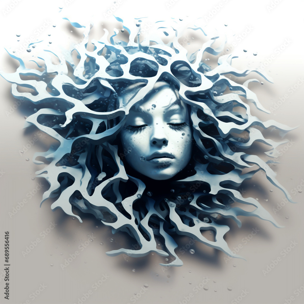 cute girl head illustration The girl in the image represents the symbol