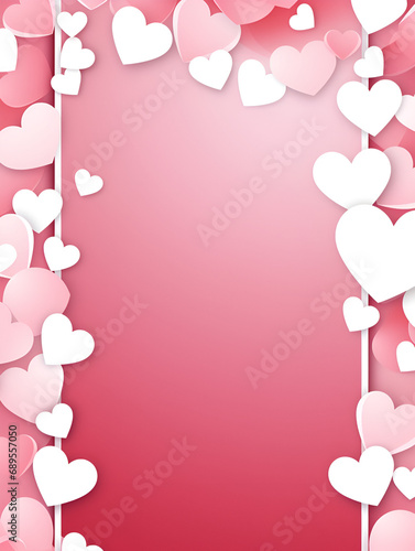 Abstract  frame with hearts on pink background, cops space for text © TatjanaMeininger