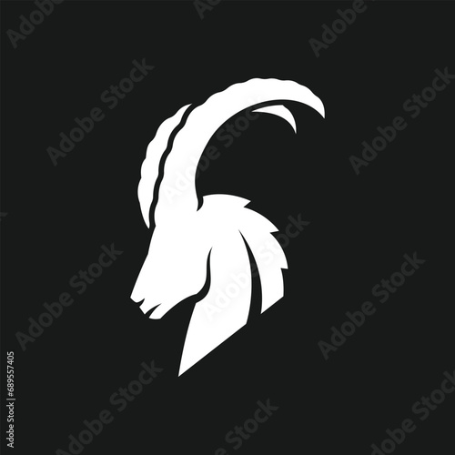 mountain goat head logo vector icon illustration.