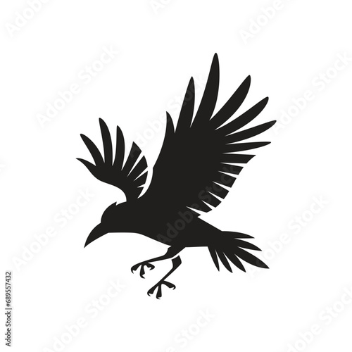 raven crow logo vector icon illustration photo