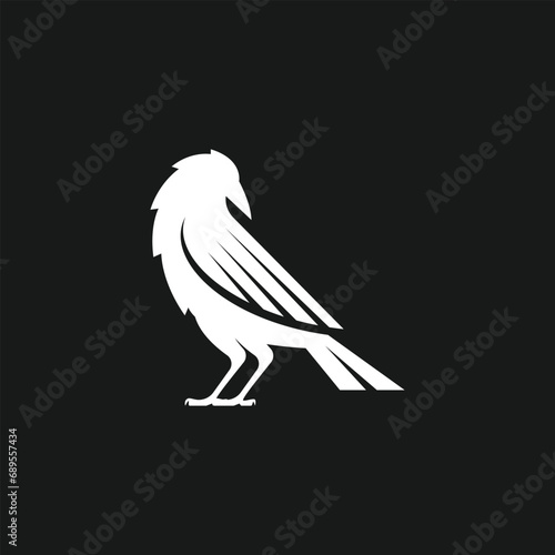raven crow logo vector icon illustration