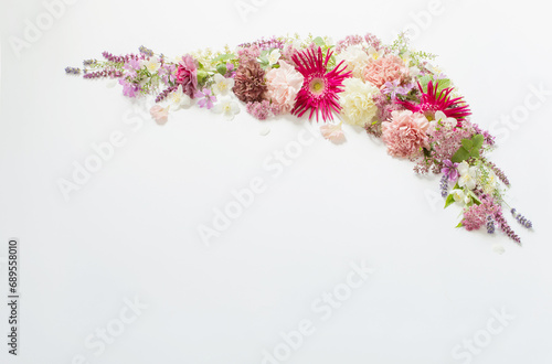 beautiful summer flowers on white background