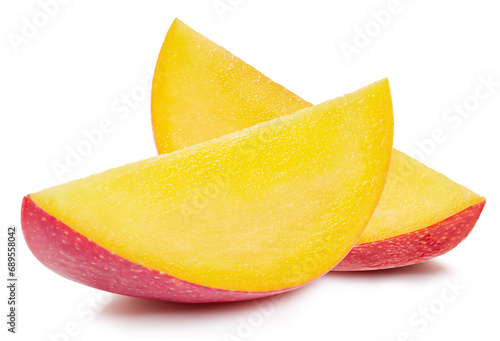 Mango slice exotic fruit isolated on white background