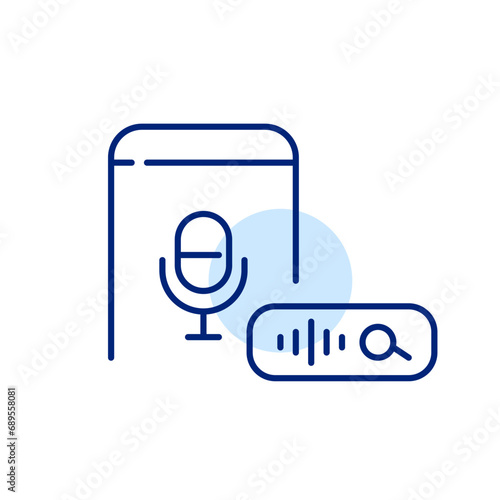 Smartphone personal assistant app. Voice searching online. Pixel perfect, editable stroke icon