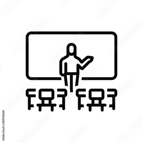 Black line icon for teaching 