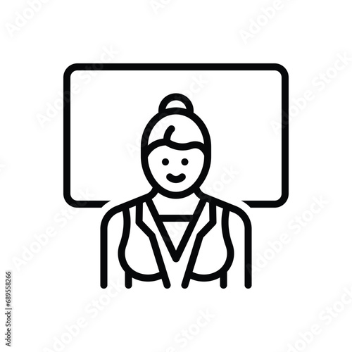 Black line icon for teacher 