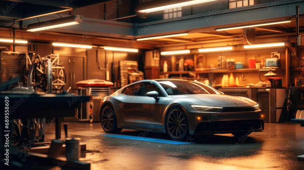 Obraz premium Modern garage car interior