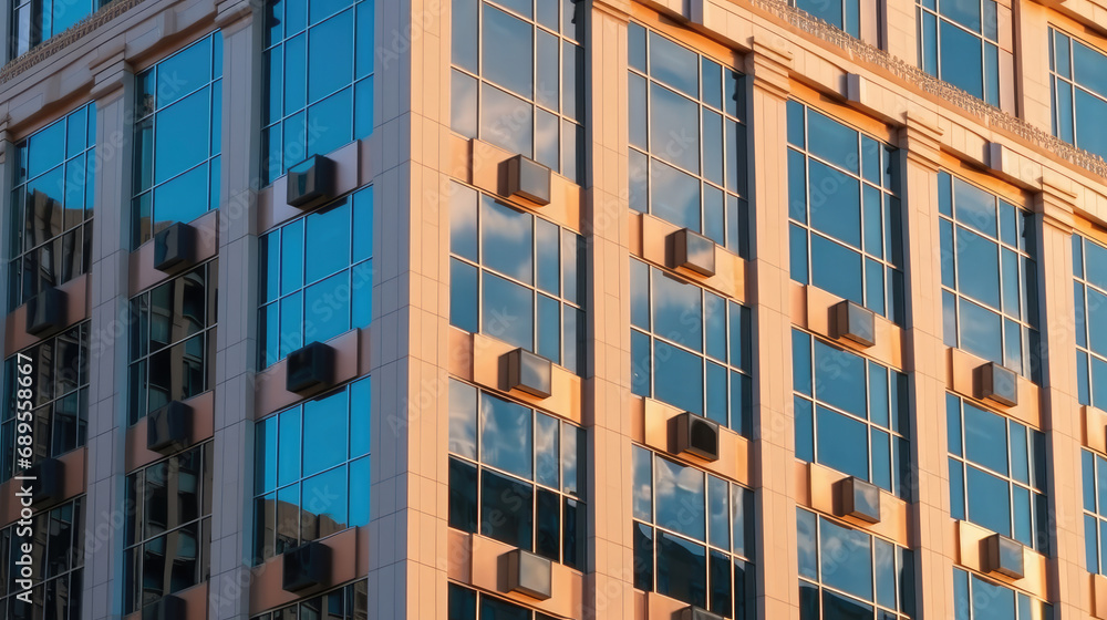 Fototapeta premium Office building with many window, outside view photo