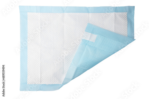 diaper isolated, Dog pad, pet napkin, medical disposable urine carpet, top view