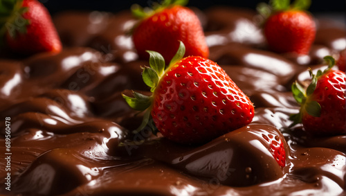 Fresh delicious strawberries covered in chocolate