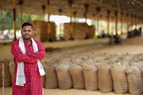 Corn is sold by farmers at the food grains market.
