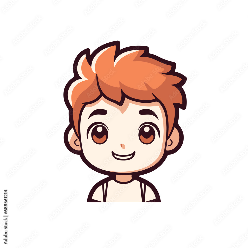 cute little boy with smile icon illustration cute little boy with smile icon illustration