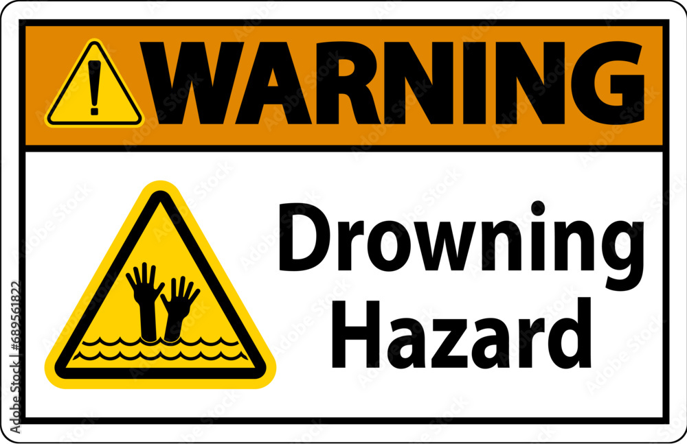 Beach Safety Sign Warning - Drowning Hazard Beach Safety Sign Warning - Drowning Hazard