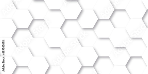 Fototapeta Naklejka Na Ścianę i Meble -  White hexagonal Abstract background with hexagon, modern abstract vector polygonal pattern. Futuristic abstract honeycomb technology white background. Luxury white hexagon pattern.