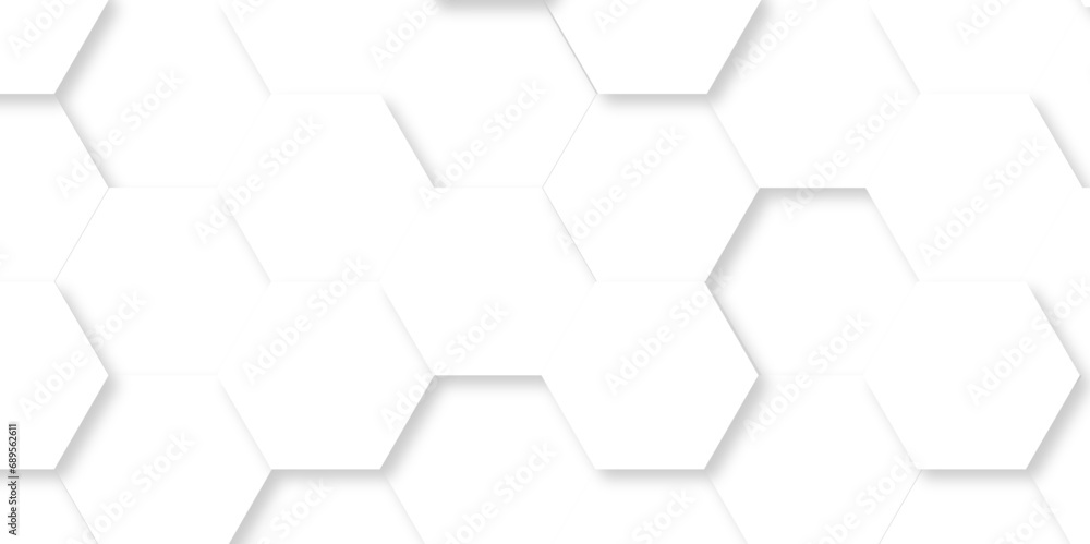 Abstract background with hexagon, modern abstract vector polygonal pattern. Futuristic abstract honeycomb technology white background. Luxury white hexagon pattern. - obrazy, fototapety, plakaty 