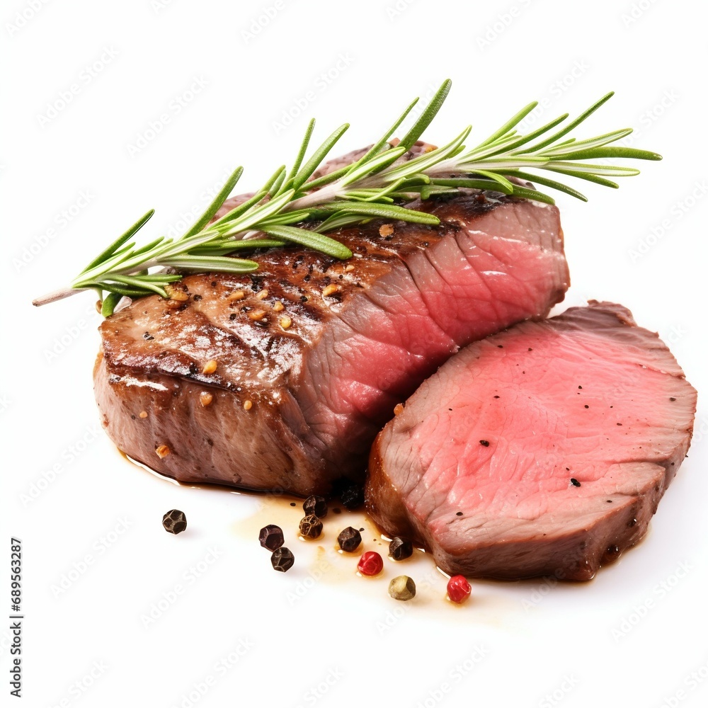 Perfectly Grilled Tenderloin Steak with Rosemary. Generative ai