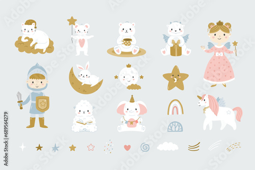 Baby shower collection with cute nursery animals
