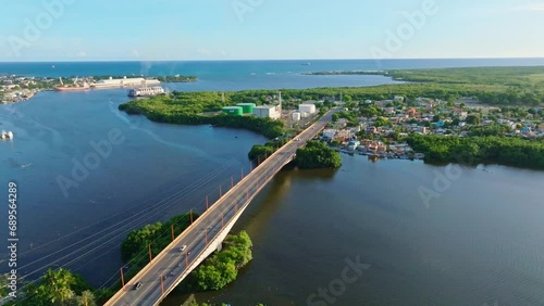 Wallpaper Mural Scenic panorama aerial orbit bridge Puente Sobre el Rio in San Pedro de Macorís Torontodigital.ca