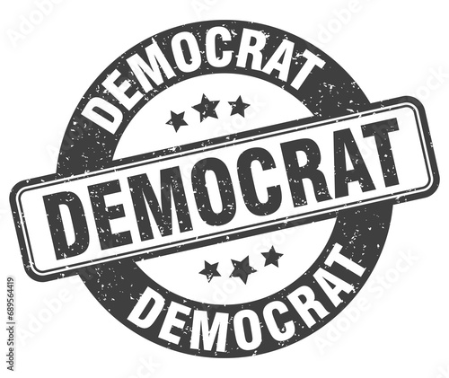 democrat stamp. democrat label. round grunge sign