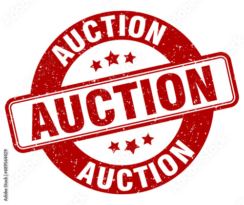 auction stamp. auction label. round grunge sign