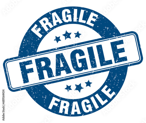 fragile stamp. fragile label. round grunge sign