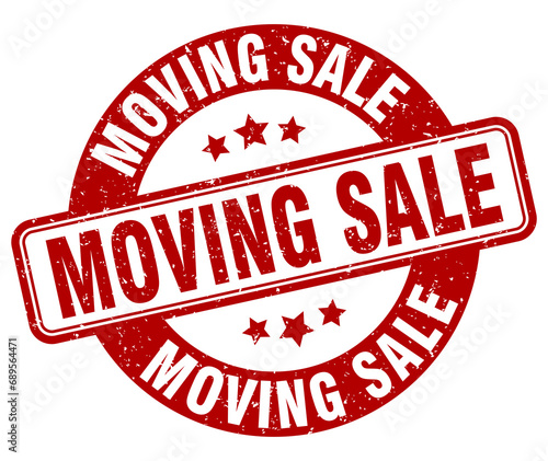 moving sale stamp. moving sale label. round grunge sign