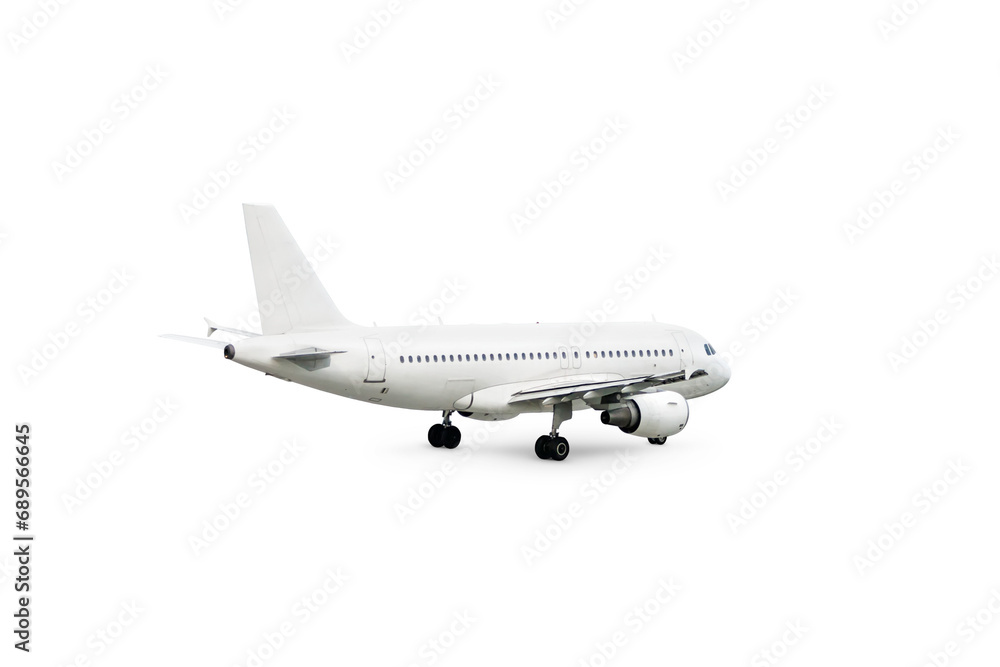 White modern passenger jet plane isolated White modern passenger jet plane isolated