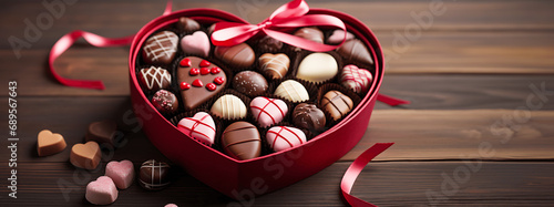 Caja de bombones con forma de corazón para el día de San Valentín photo