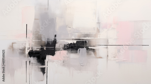 Abstract oil painting made out of lines, tranquil serenity, muted tones, kinetic artwork, bold brush strokes, transparency and opacity, precisionist lines and shapes